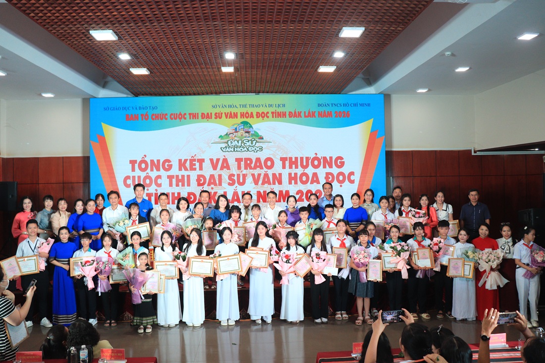 Tỉnh Đắk Lắk tổ chức Tổng kết và Trao giải thường Cuộc thi Đại sứ Văn hóa đọc năm 2026